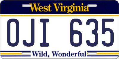 WV license plate OJI635
