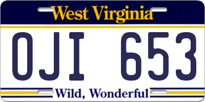 WV license plate OJI653