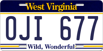 WV license plate OJI677