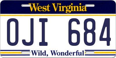 WV license plate OJI684