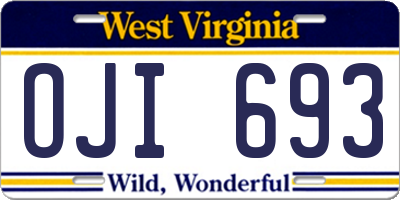 WV license plate OJI693