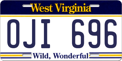 WV license plate OJI696