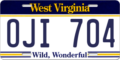 WV license plate OJI704