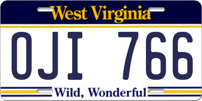 WV license plate OJI766