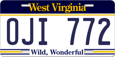 WV license plate OJI772