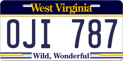 WV license plate OJI787