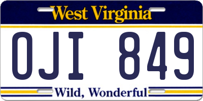 WV license plate OJI849