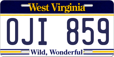 WV license plate OJI859