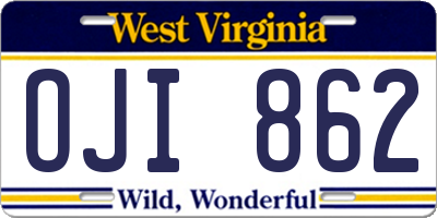 WV license plate OJI862