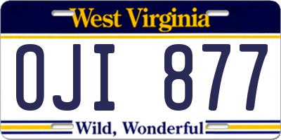 WV license plate OJI877