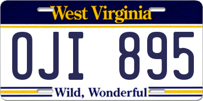 WV license plate OJI895