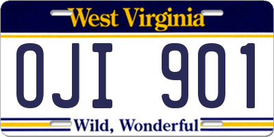WV license plate OJI901