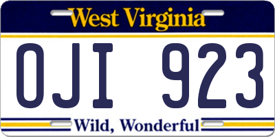 WV license plate OJI923
