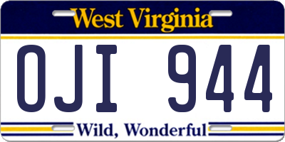 WV license plate OJI944