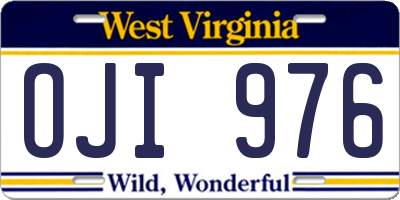 WV license plate OJI976
