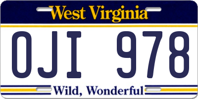 WV license plate OJI978