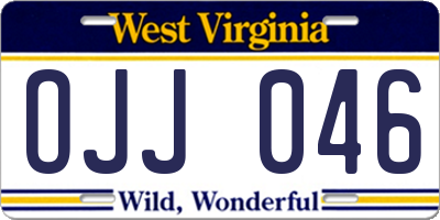 WV license plate OJJ046
