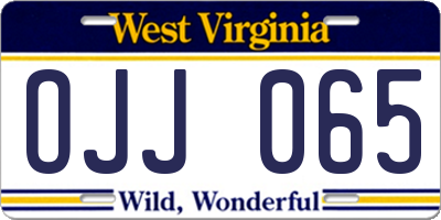 WV license plate OJJ065