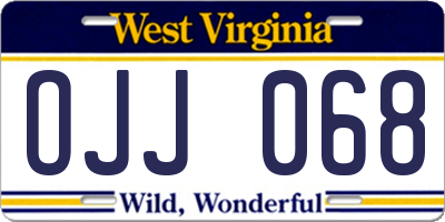 WV license plate OJJ068