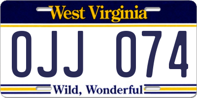 WV license plate OJJ074