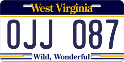 WV license plate OJJ087