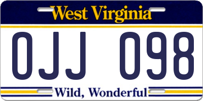 WV license plate OJJ098