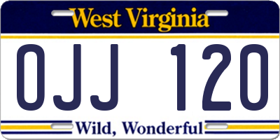 WV license plate OJJ120