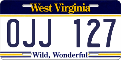 WV license plate OJJ127