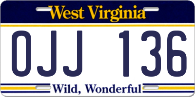 WV license plate OJJ136