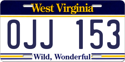 WV license plate OJJ153