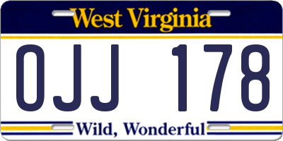WV license plate OJJ178