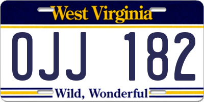 WV license plate OJJ182