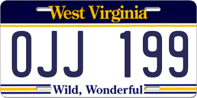 WV license plate OJJ199