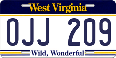 WV license plate OJJ209