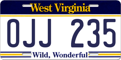 WV license plate OJJ235