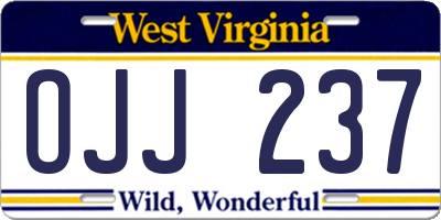 WV license plate OJJ237