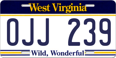 WV license plate OJJ239