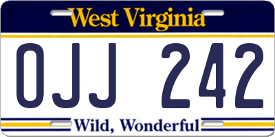 WV license plate OJJ242