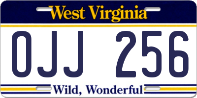 WV license plate OJJ256
