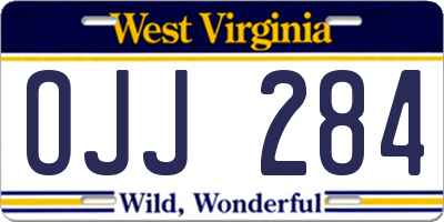 WV license plate OJJ284