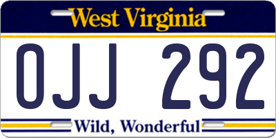 WV license plate OJJ292