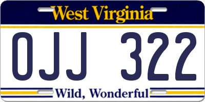 WV license plate OJJ322
