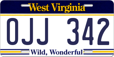 WV license plate OJJ342