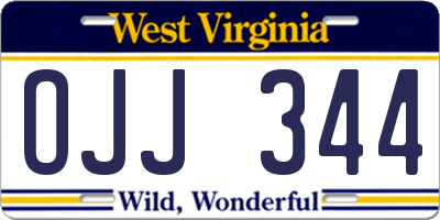 WV license plate OJJ344