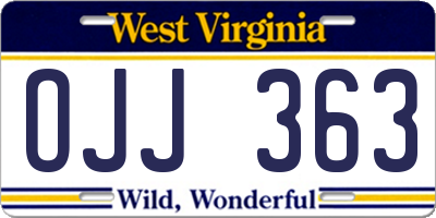 WV license plate OJJ363
