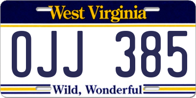 WV license plate OJJ385