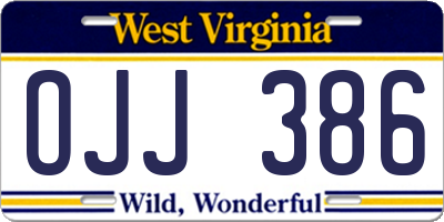 WV license plate OJJ386