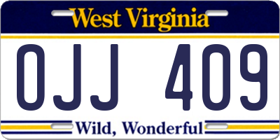 WV license plate OJJ409