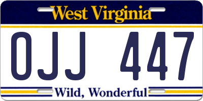 WV license plate OJJ447