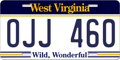 WV license plate OJJ460